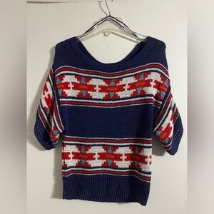 Vintage inspired 80s knitted short sleeve sweater. Size small / never worn